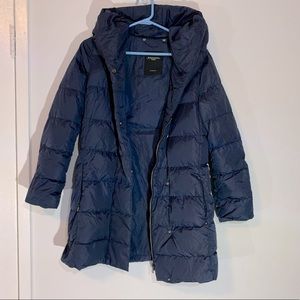 MAX MARA WEEKEND Urban Down Hooded Puff Coat in Navy